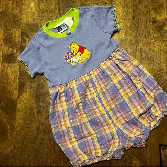 Winnie-the-Pooh Other - Rare Vintage 90s Disney Winnie the Pooh Baby Ruffle Bubble Romper 24 Months